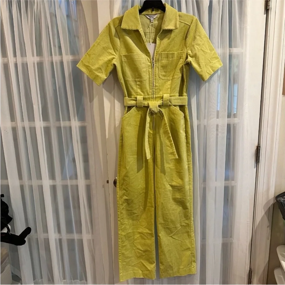 & Other Stories Yellow Corduroy Belted Jumpsuit - Picture 2 of 10